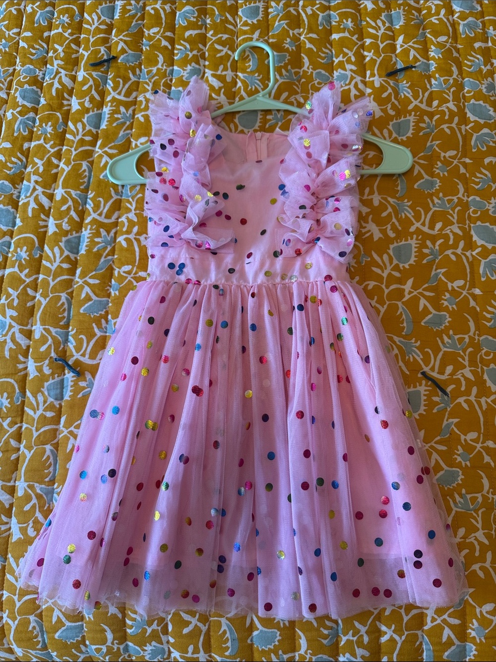 Pink Girls Polka Dot Tulle Party Dress